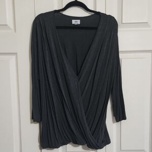 Old Navy Charcoal Drape Blouse